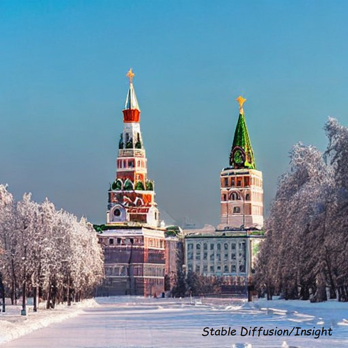 Зима в Москве в исполнении нейросети